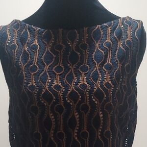Elegant Black and Brown Patterned Dress